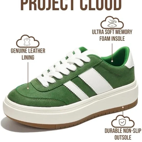NWT Project Cloud Green and White Platform Sneakers - Picture 2 of 4